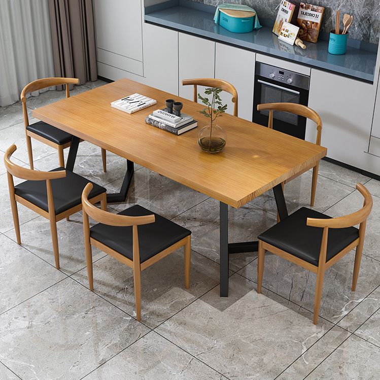 Industrial 1/2/7 Pieces Dining Set Solid Wood Dining Table for Home Use