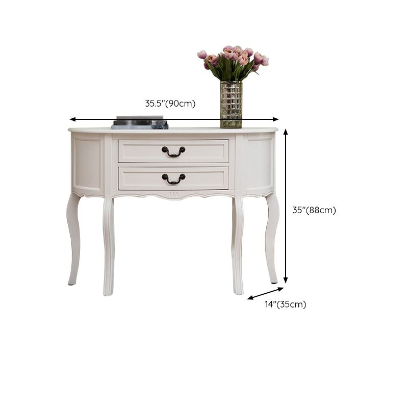 Mid-Century Modern Wood Accent Table Half Moon Console Sofa Table for Hall