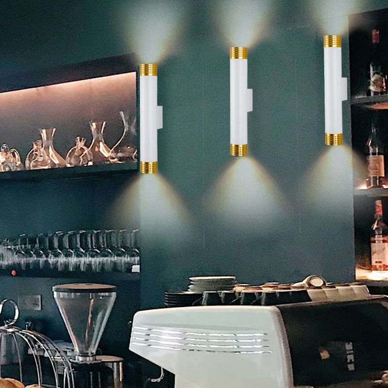 2 Lights Cylinder Wall Lights Modern Style Metal Wall Mounted Lamps