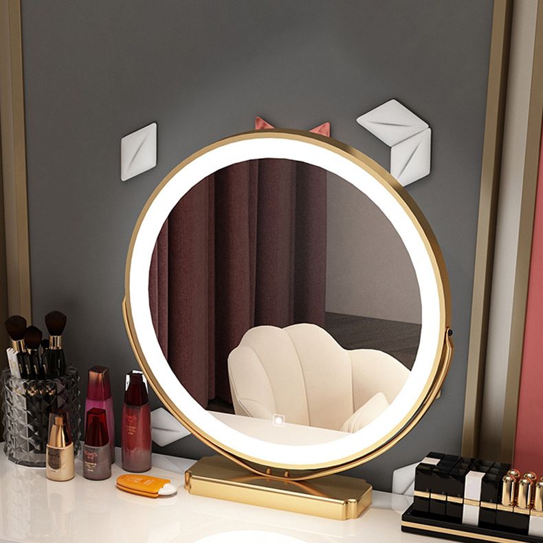 Wooden Makeup Counter Adjustable Mirror Vanity Dressing Table with Drawer