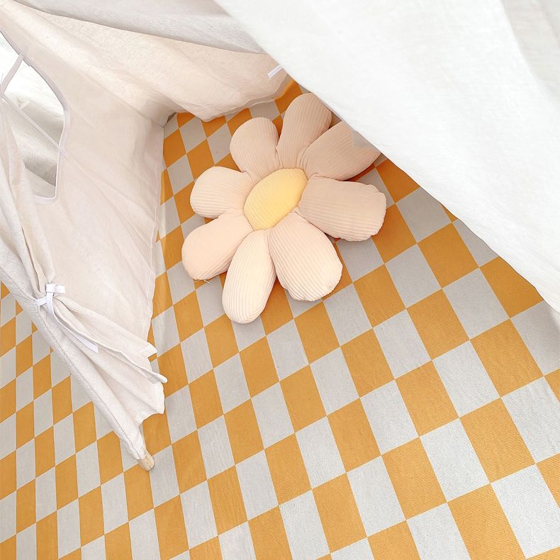 Solid Color Home Decoration Carpet Simplicity Checkered Area Rug Polyester with Non-Slip Backing Rug