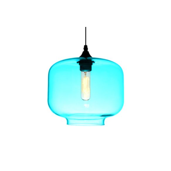 Cylindre pending lampe contemporain 1 clair rouge / brun / bleu plafonnier plafond