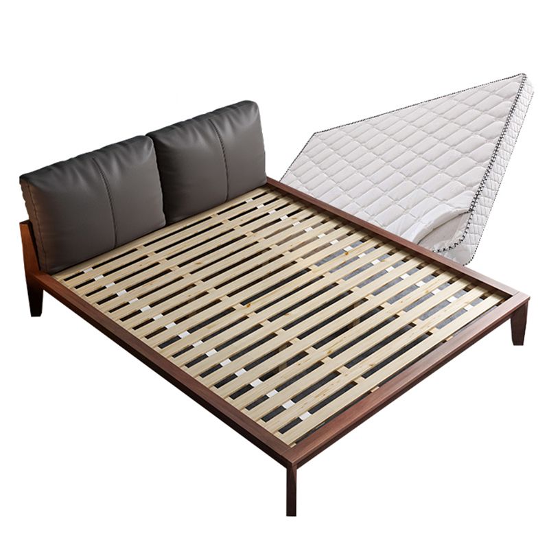 Modern Panel Bed No Distressing Wood Standard Bed Upholstered Headboard