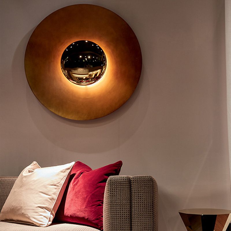 Luz de lámpara contemporánea de aro metal 1 luz LED MALED MALED MALED