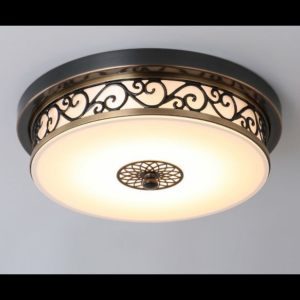 Traditionele stijl glazen inbouw plafondlamp ronde vorm inbouwverlichting voor slaapkamer