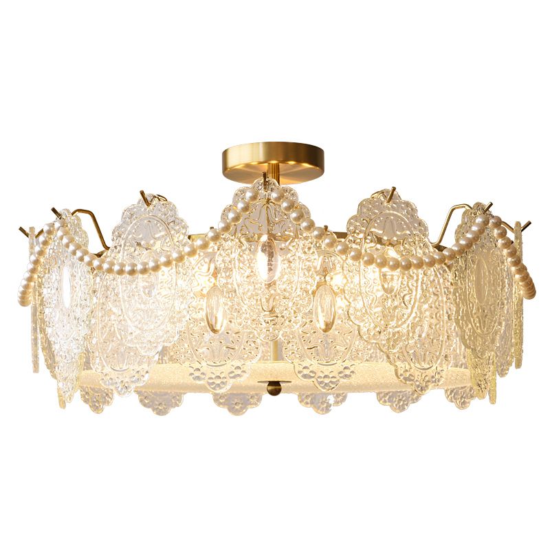 Modern Ceiling Light Household Flush Mount Ceiling Light Fixture with Glass Shade