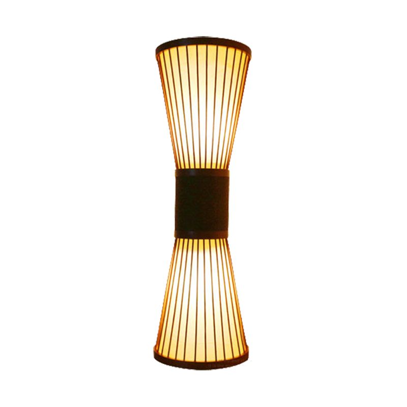 Bamboe zandloper sconce licht modern 2 lampen muurverlichting muur in brons voor woonkamer