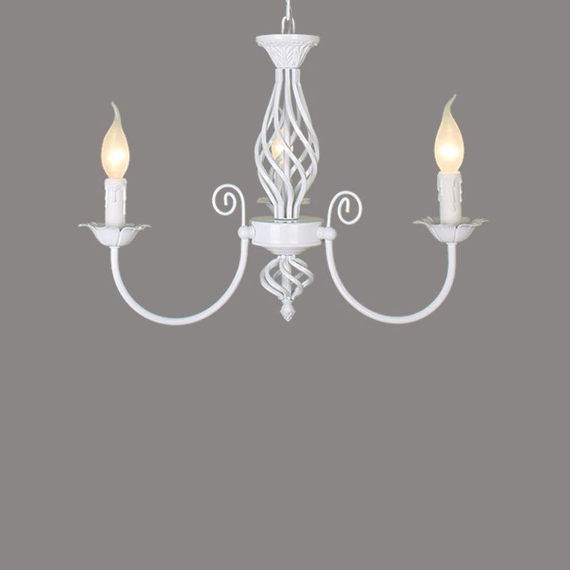 Minimalist Indoor Pendant Light, Designer Style Candle Shade Metal Pendant Lighting in White