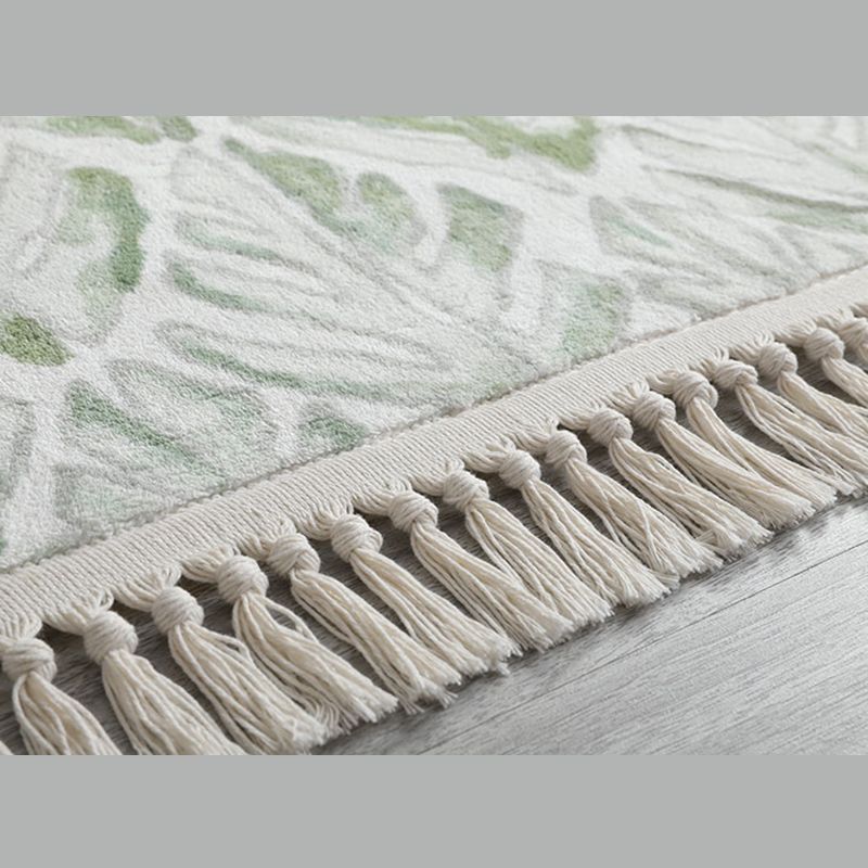 Chapeau de salon chic Plant de plante Polyester Area Tapis Fringe Fringe Tache Resistant Area Tapis