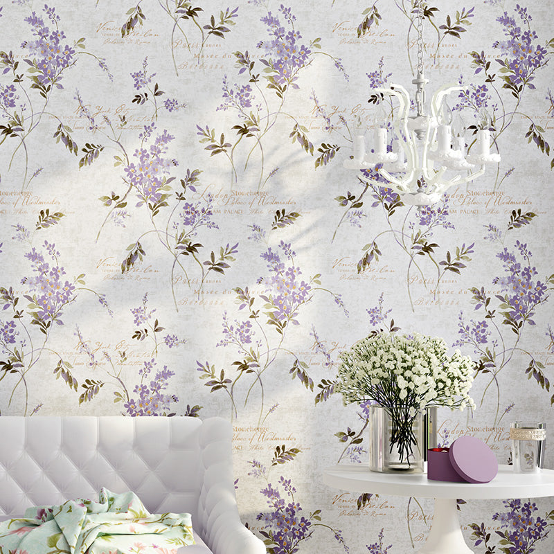 Bloemenrol van 5,2 m² pastelkleurig glad vochtbestendig wanddecoratie