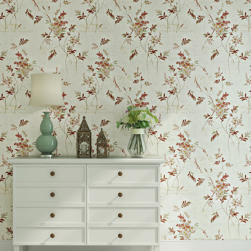 Bloemenrol van 5,2 m² pastelkleurig glad vochtbestendig wanddecoratie