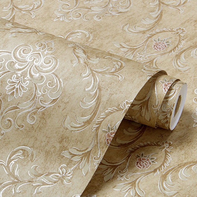 Nostalgic 57.1-sq ft Wallpaper Damask Washable Wall Covering in Light Color for Bedroom