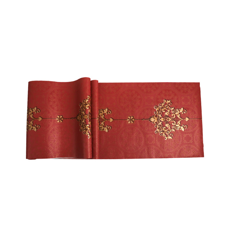 Retro Jacquard Flower Wallpaper Pastel Color Moisture Resistant Wall Covering for Bedroom