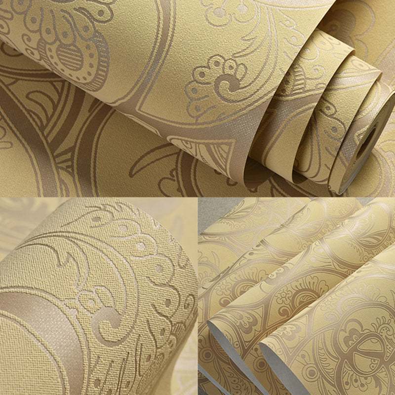 Wallpaper Roll Rose Light Color Contemporary Non-Woven Fabric Wall Covering, 33' L x 20.5" W