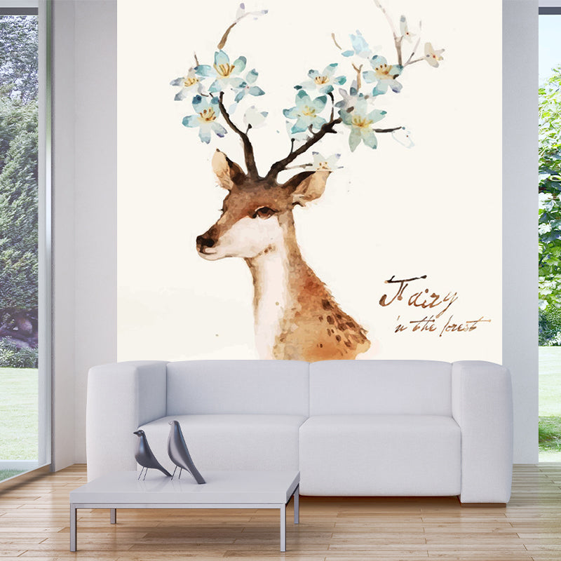 Waterproof Sika Deer Murals Wallpaper Customized Modern Art Wall Decor for Living Room