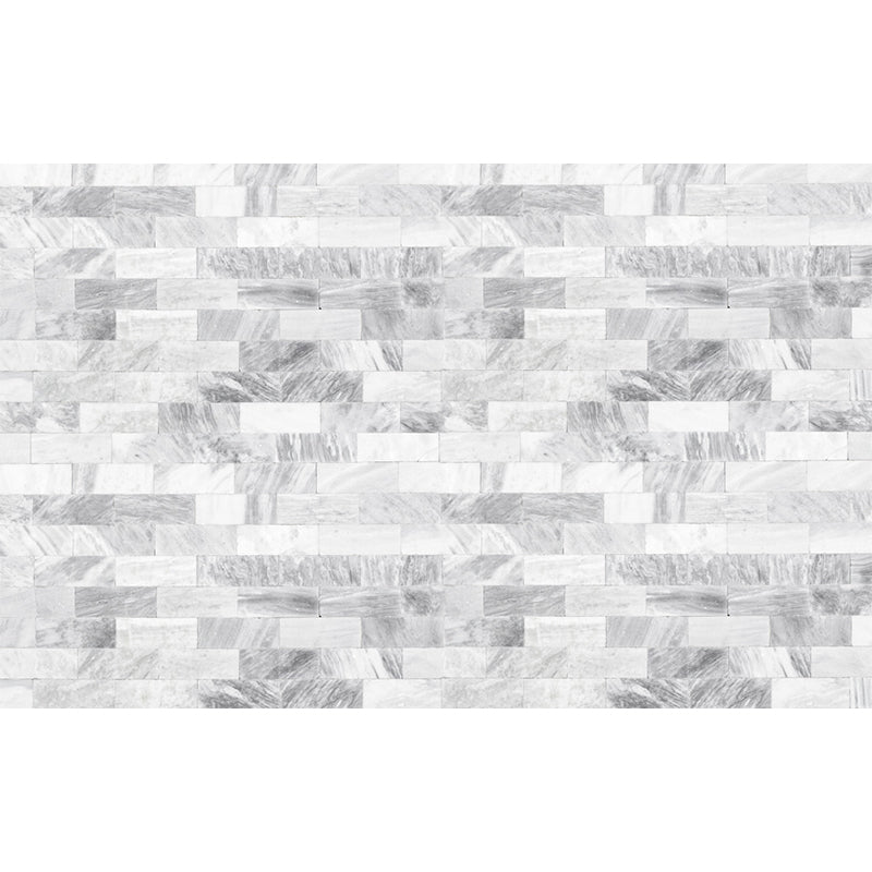 Mosaic Brick Wallpaper Murals Contemporary Smooth Surface Wall Art in Grey and White