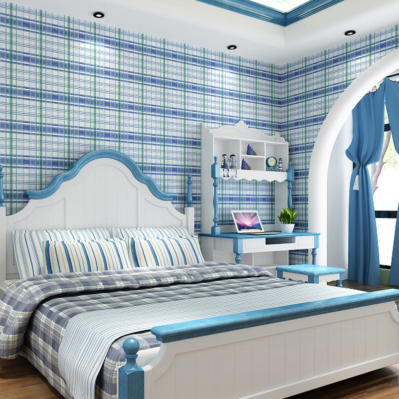 Scandinavisch Tartan-patroonbehang Vlies- en ongeplakte lichtkleurige wanddecoratie voor slaapkamer