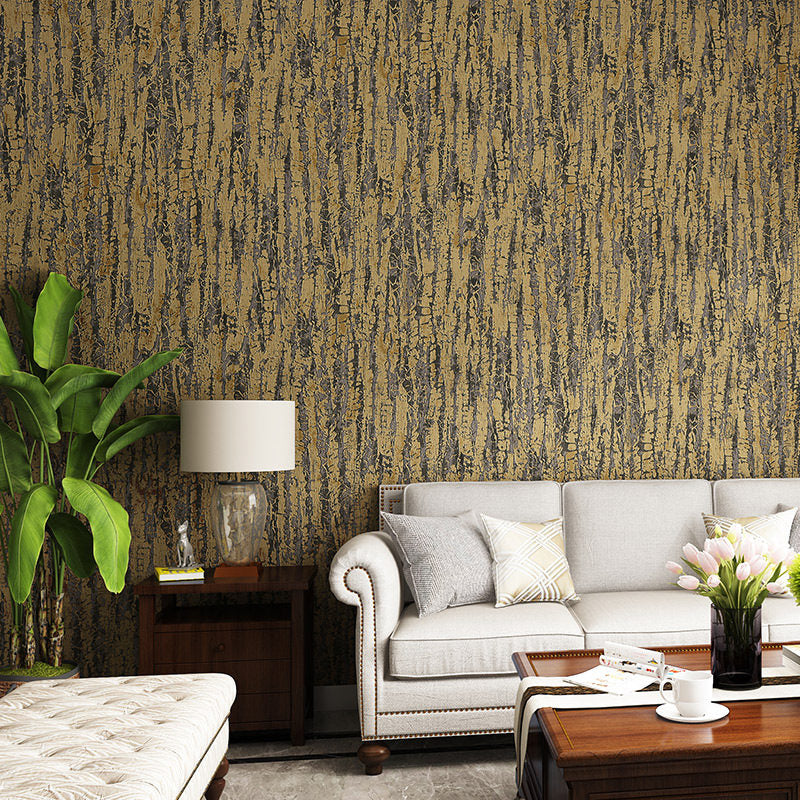 Wood Bark Look Wallpaper Contemporary Non-Pasted Living Room Wall Decor, Size Optional