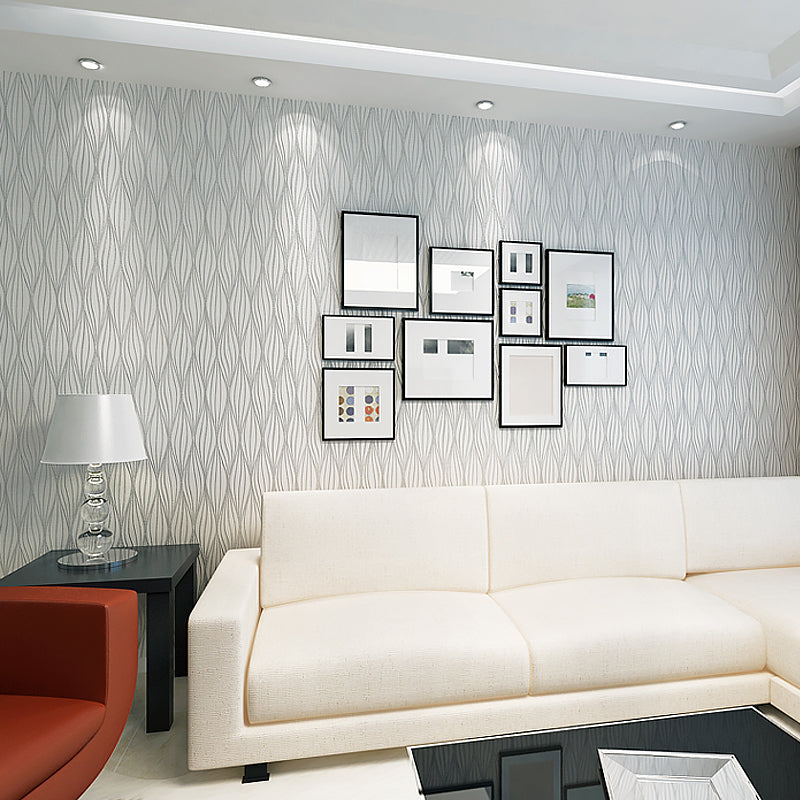 Minimalistische Curve Lines Wallpaper Zachte kleur Woonkamer Wanddecoratie, 33' L x 20,5" W