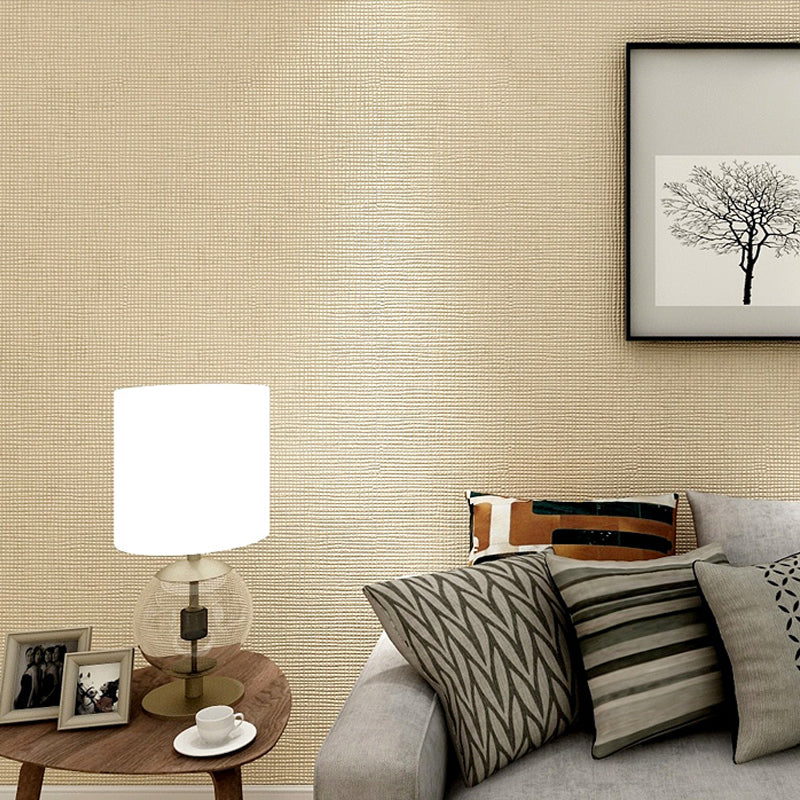 Minimalist Grid Solid Wallpaper Roll Soft Color Stain Resistant Wall Art for Bedroom