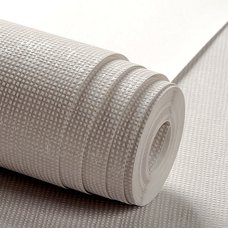 Minimalist Grid Solid Wallpaper Roll Soft Color Stain Resistant Wall Art for Bedroom