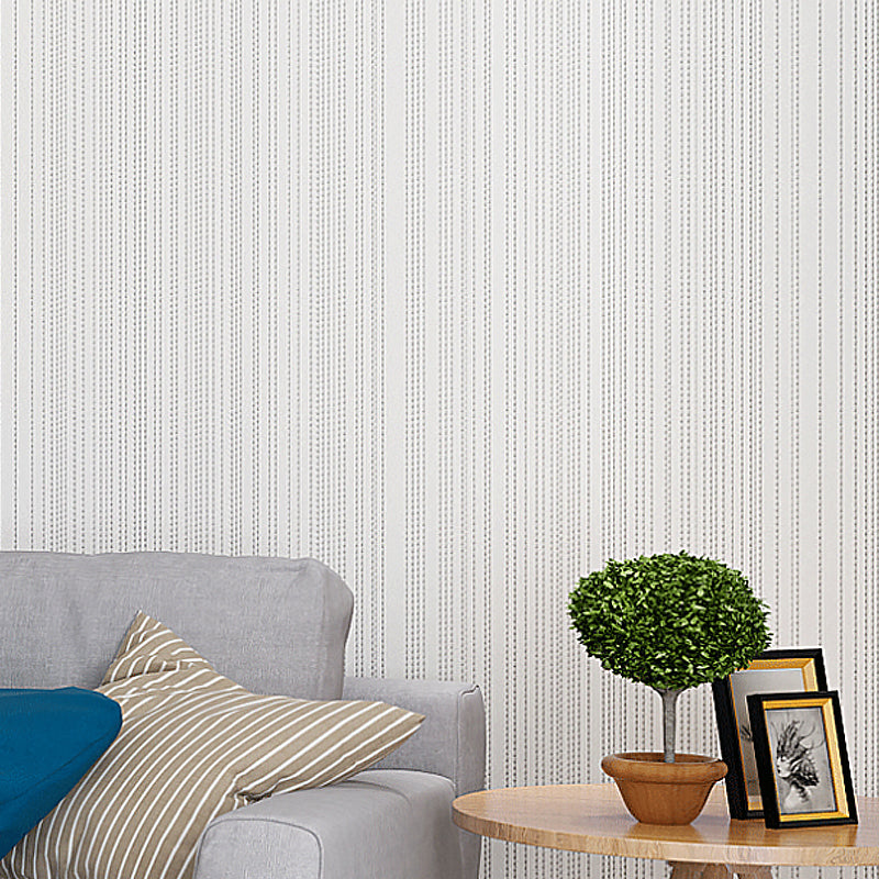 Plain Striped Wallpaper Roll Minimalistic Non-Woven Fabric Wall Art in Soft Color