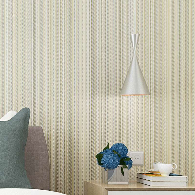 Plain Striped Wallpaper Roll Minimalistic Non-Woven Fabric Wall Art in Soft Color