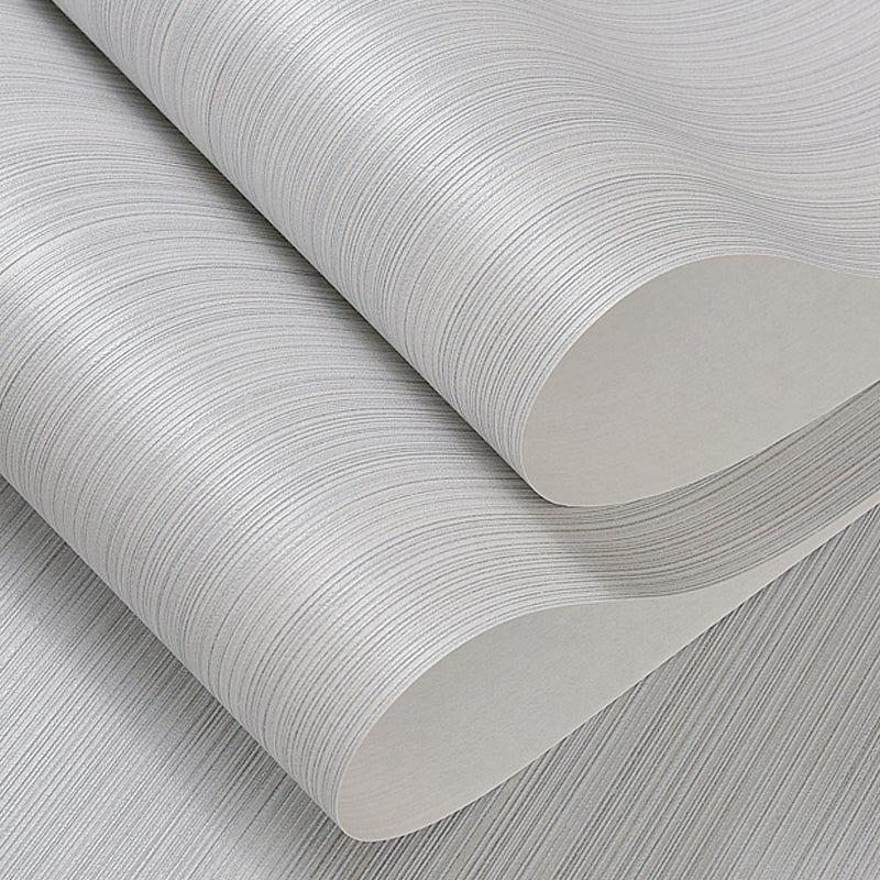 Plain Striped Wallpaper Roll Minimalistic Non-Woven Fabric Wall Art in Soft Color