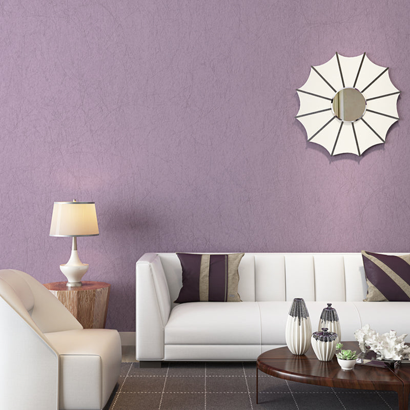 Moisture Resistant Solid Wallpaper Non-Woven Cloth Simple Style Wall Art for Bedroom