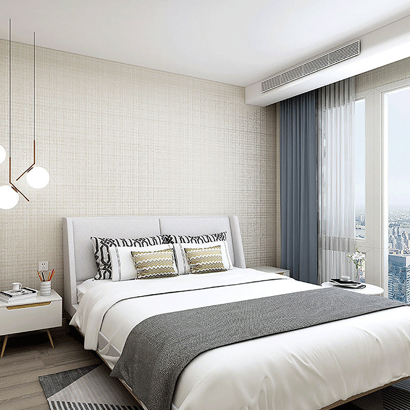 Non-Woven Washable Wallpaper Minimalist Tartan Wall Covering for Living Room, Unpasted