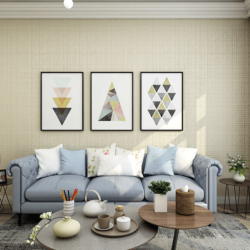 Non-Woven Washable Wallpaper Minimalist Tartan Wall Covering for Living Room, Unpasted