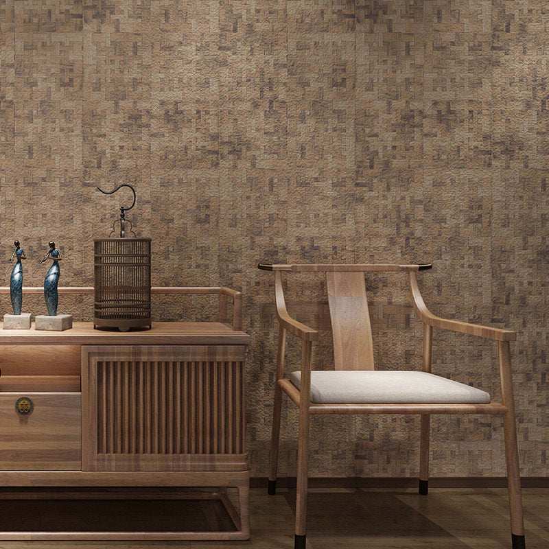 Boho Chic Patchwork Wallpaper Roll for Living Room 57.1-sq ft Wall Art in Dark Color