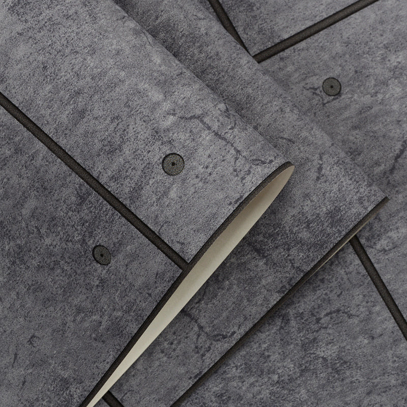 Stain-Resistant Check Wallpaper Vinyl Industrial Style Wall Covering for Restaurant