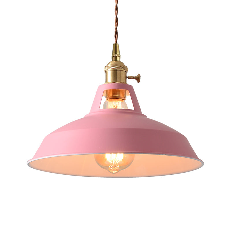 Luce sospesa da un fienile in stile loft 1 illuminazione a sospensione in metallo in metallo in blu/verde per sala da pranzo