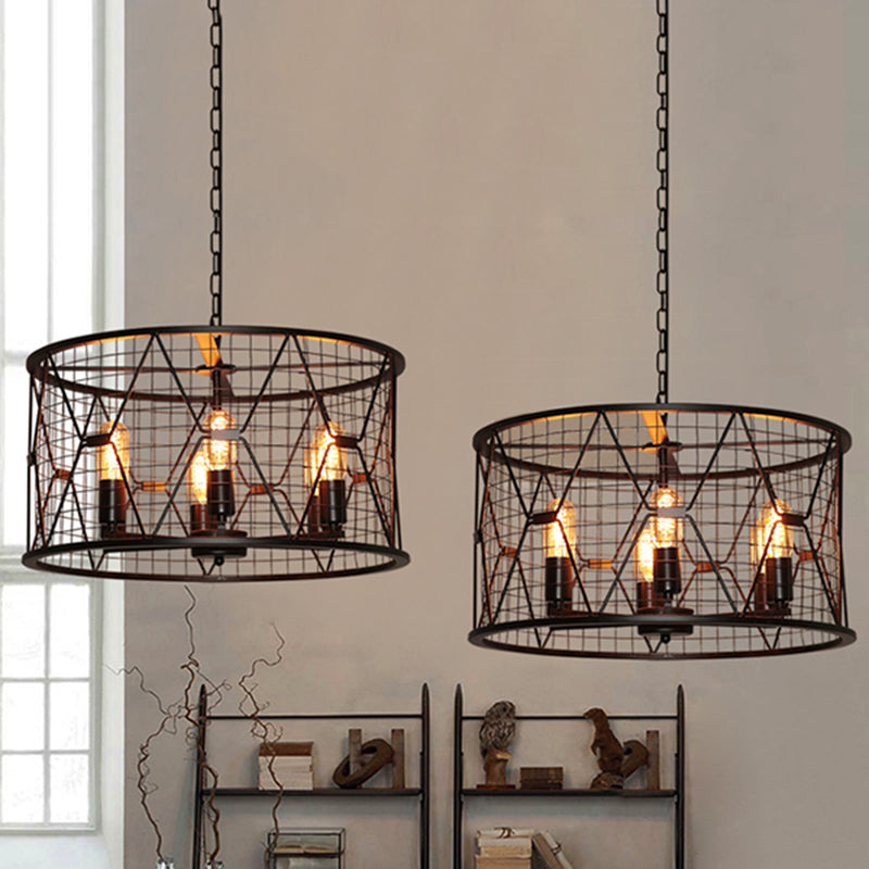 Lustre de tambour en treillis