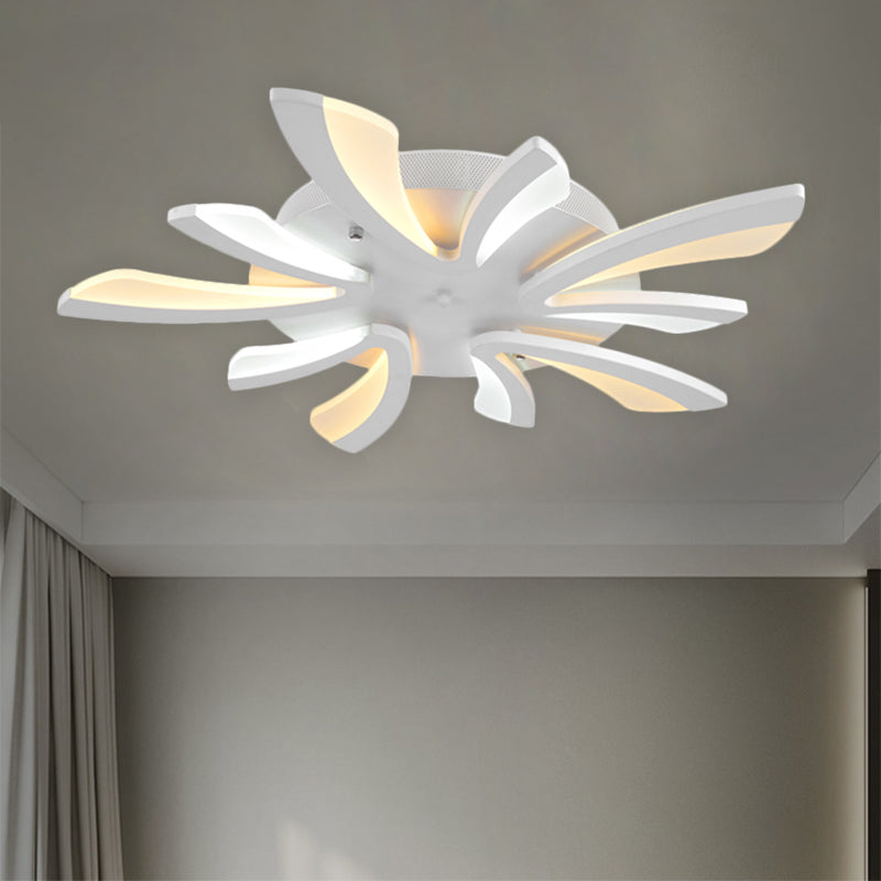 Dandelion moderne Flush Mount Light Acrylique 3/5/9 Lights Livrage de plafond de salon en lumière chaude / blanche