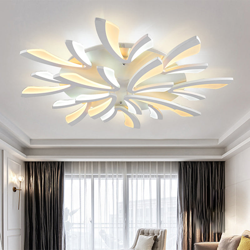 Dandelion moderne Flush Mount Light Acrylique 3/5/9 Lights Livrage de plafond de salon en lumière chaude / blanche