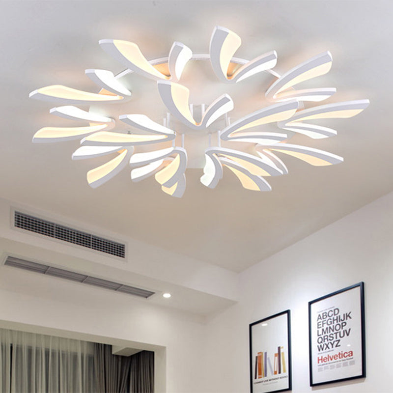 Dandelion moderne Flush Mount Light Acrylique 3/5/9 Lights Livrage de plafond de salon en lumière chaude / blanche