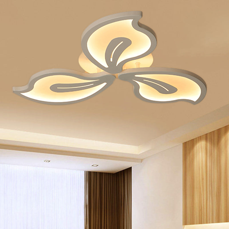 Bauhinia Leaf Fush Light Acrylique moderne 3/5/9 Light Light Room LED Plafond Plafon
