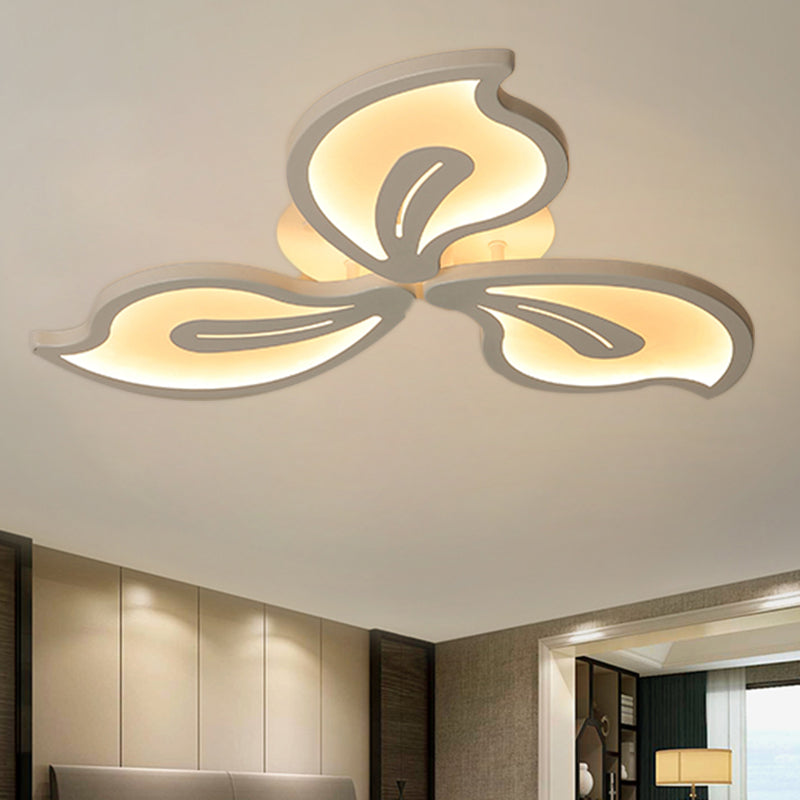 Bauhinia Leaf Fush Light Acrylique moderne 3/5/9 Light Light Room LED Plafond Plafon