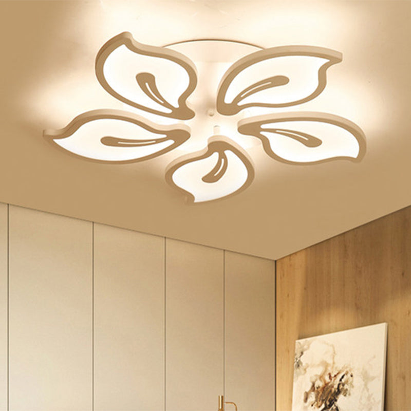 Bauhinia Leaf Fush Light Acrylique moderne 3/5/9 Light Light Room LED Plafond Plafon