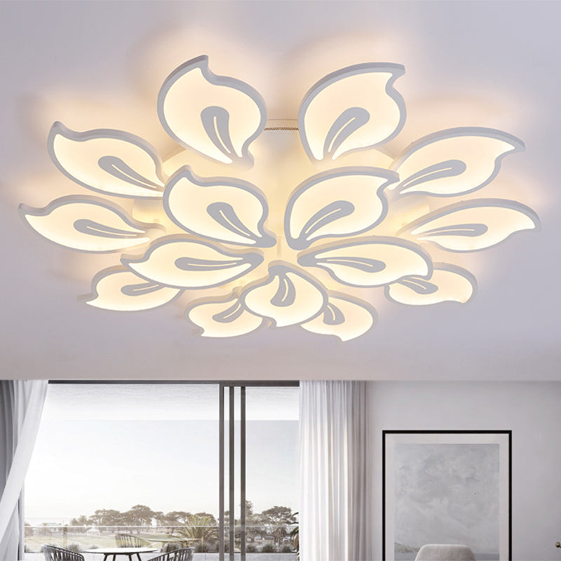 Bauhinia Leaf Fush Light Acrylique moderne 3/5/9 Light Light Room LED Plafond Plafon