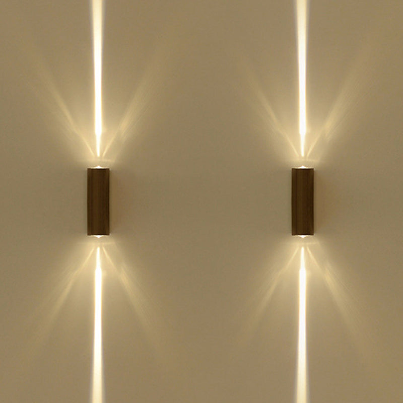 Metallic Rectangular Wall Sconce Light Simple Style Black Finish Wall Lamp