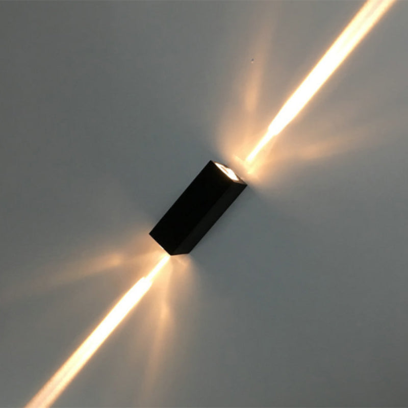 Metallische rechteckige Wandleuchter leichter einfacher Stil schwarzer Finishwandlampe