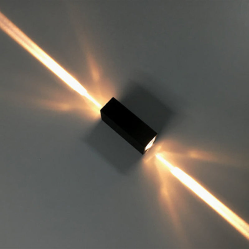 Metallische rechteckige Wandleuchter leichter einfacher Stil schwarzer Finishwandlampe