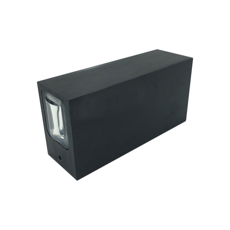 Metallic Rectangular Wall Sconce Light Simple Style Black Finish Wall Lamp