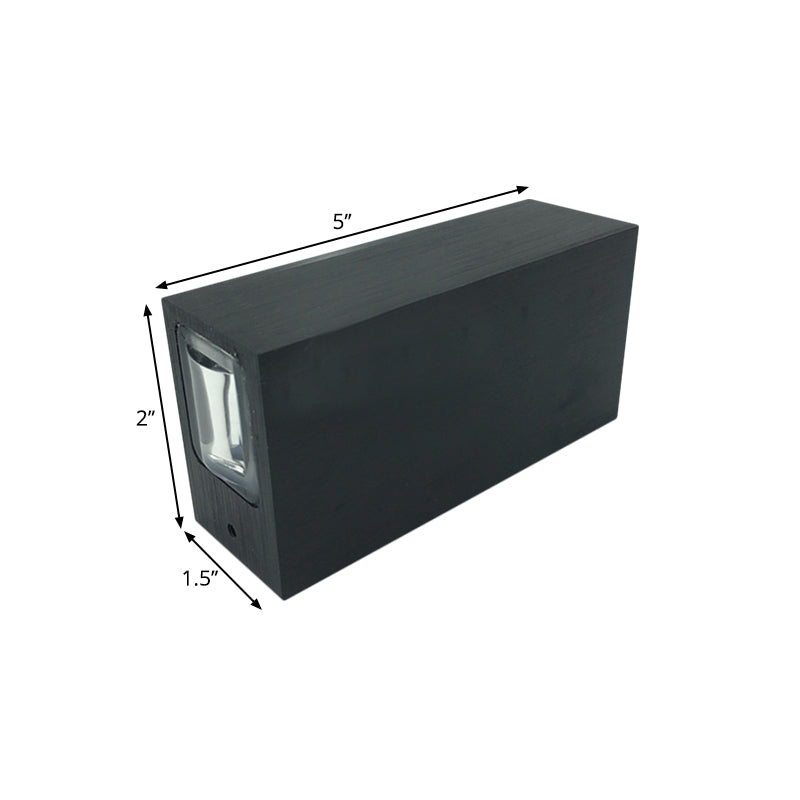 Metallische rechteckige Wandleuchter leichter einfacher Stil schwarzer Finishwandlampe