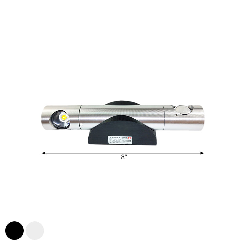 Luminaire mural de salon à 2 légers avec tube lampe murale noire / argent en aluminium dans un éclairage chaud / blanc