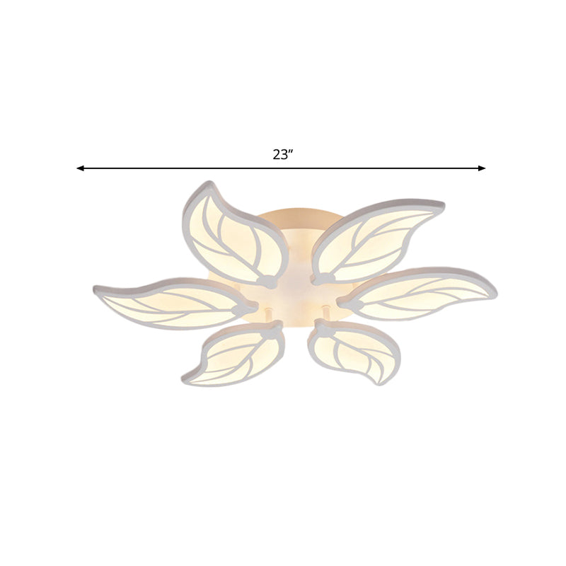 Luz de montaje acrílico de hoja contemporánea Luz de montaje 6/9/12 Luces LED Techo Flushmount en luz blanca/cálida/natural