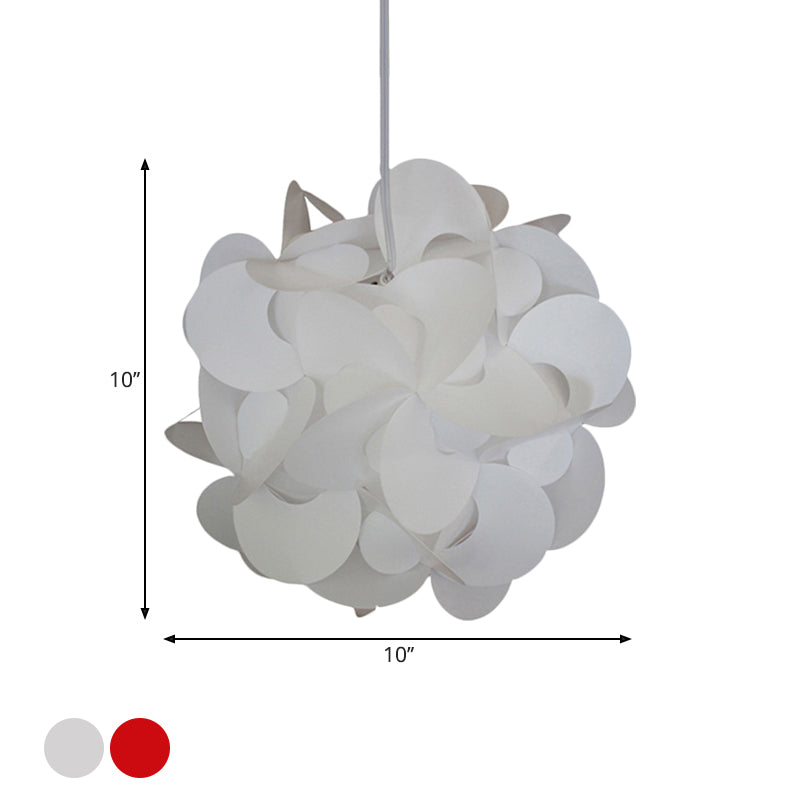 10"/12"/16" Wide Windmill Plastic Ceiling Pendant Modern 1 Light Red/White Hanging Light Fixture